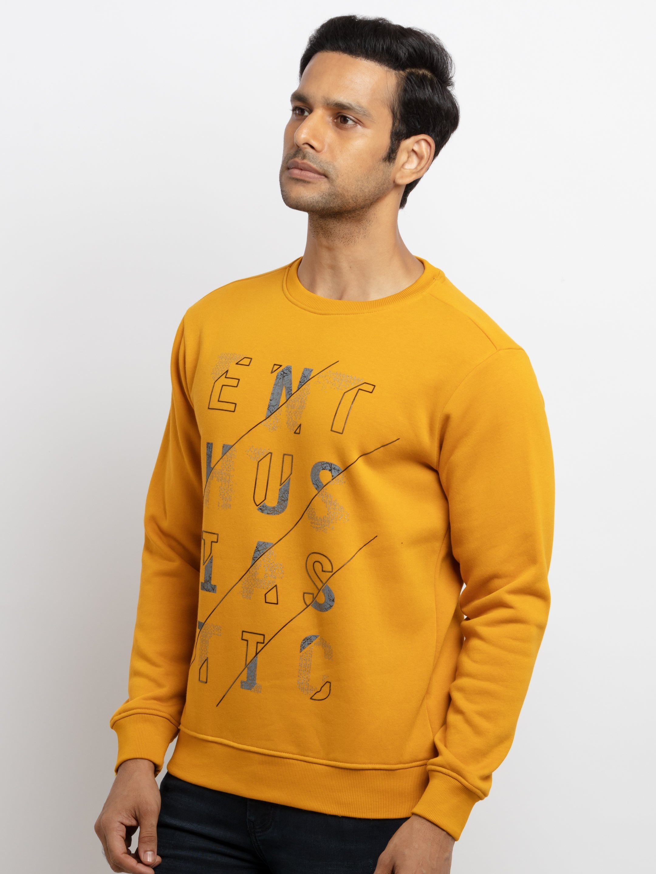 Mens Printed Round Neck Sweatshirt
