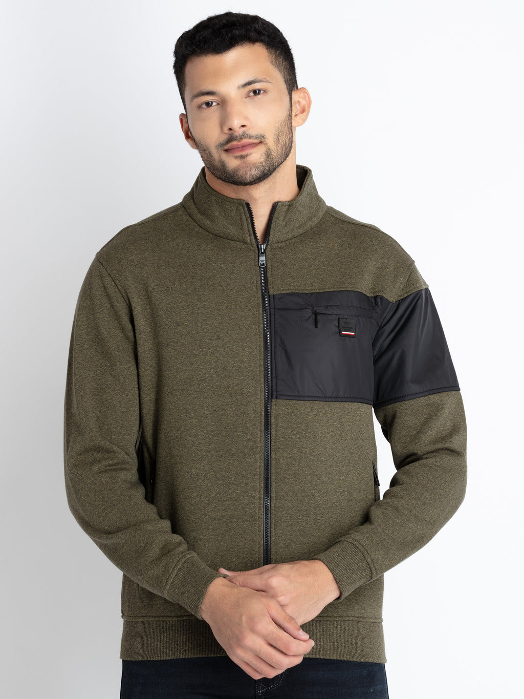 high neck sweatshirt for men