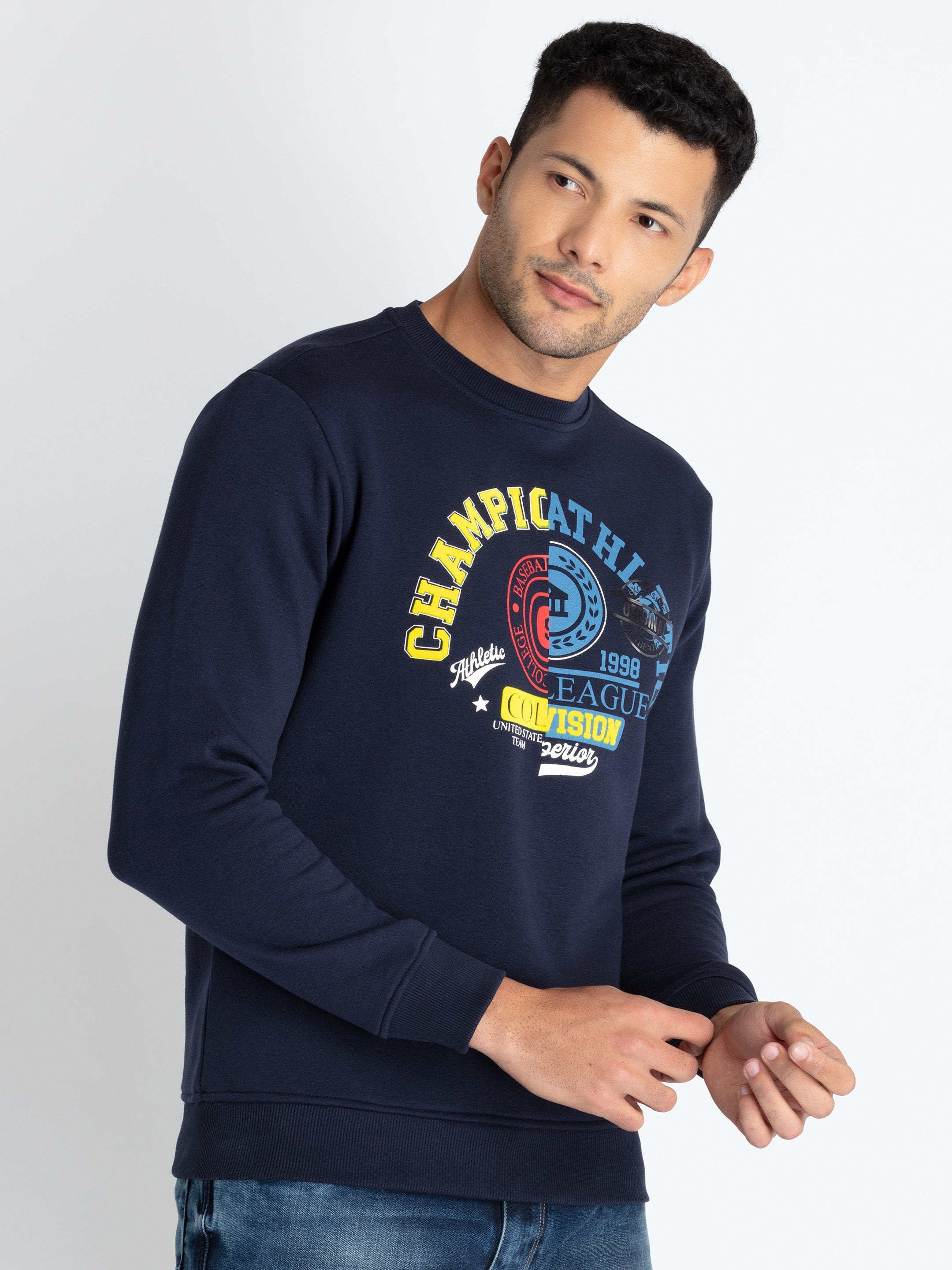 Mens Printed Round Neck Sweatshirt Secondary image