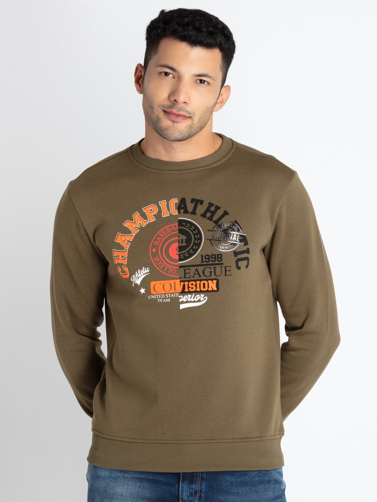 round neck sweatshirt for men