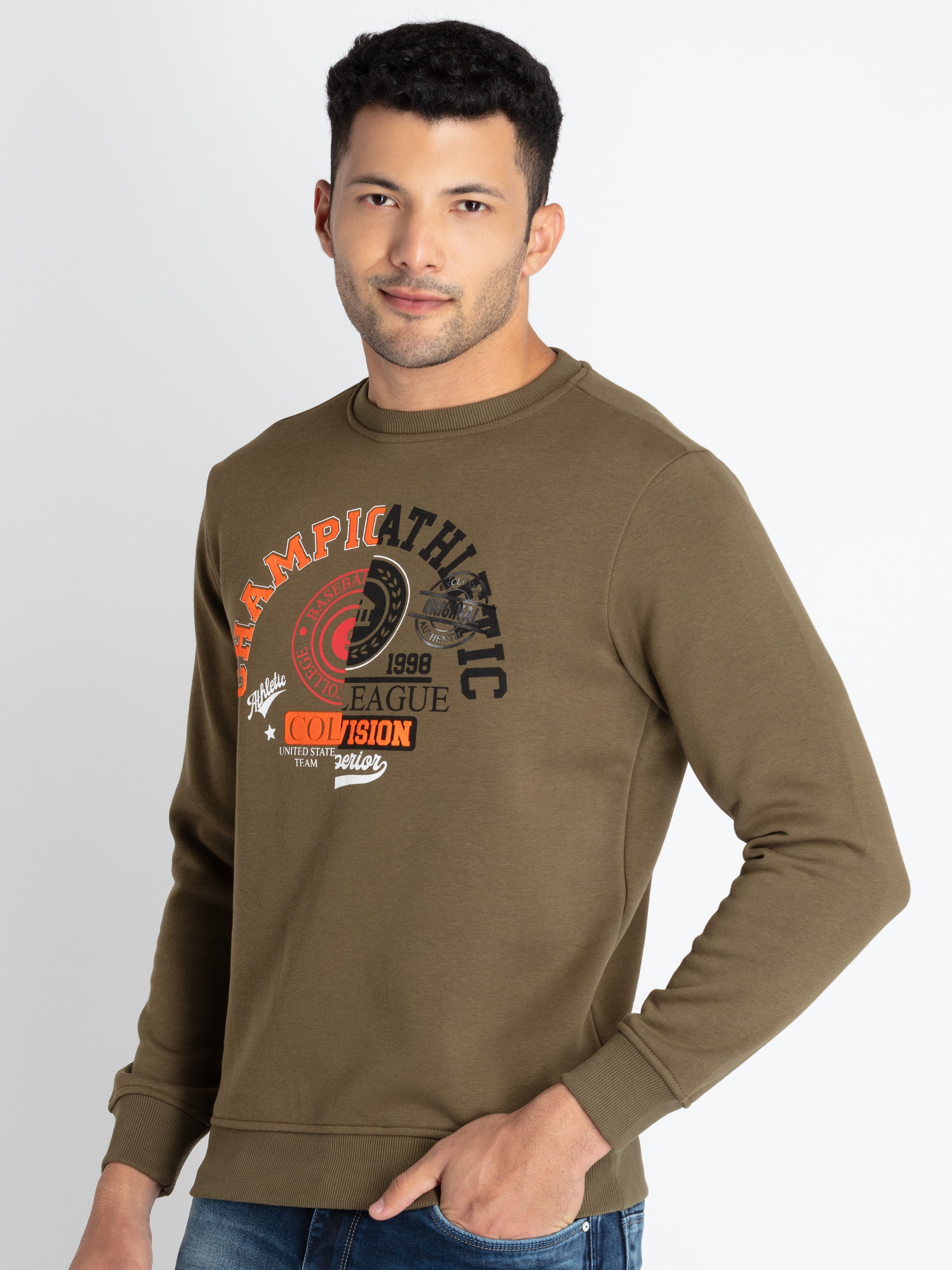 Mens Printed Round Neck Sweatshirt Secondary image