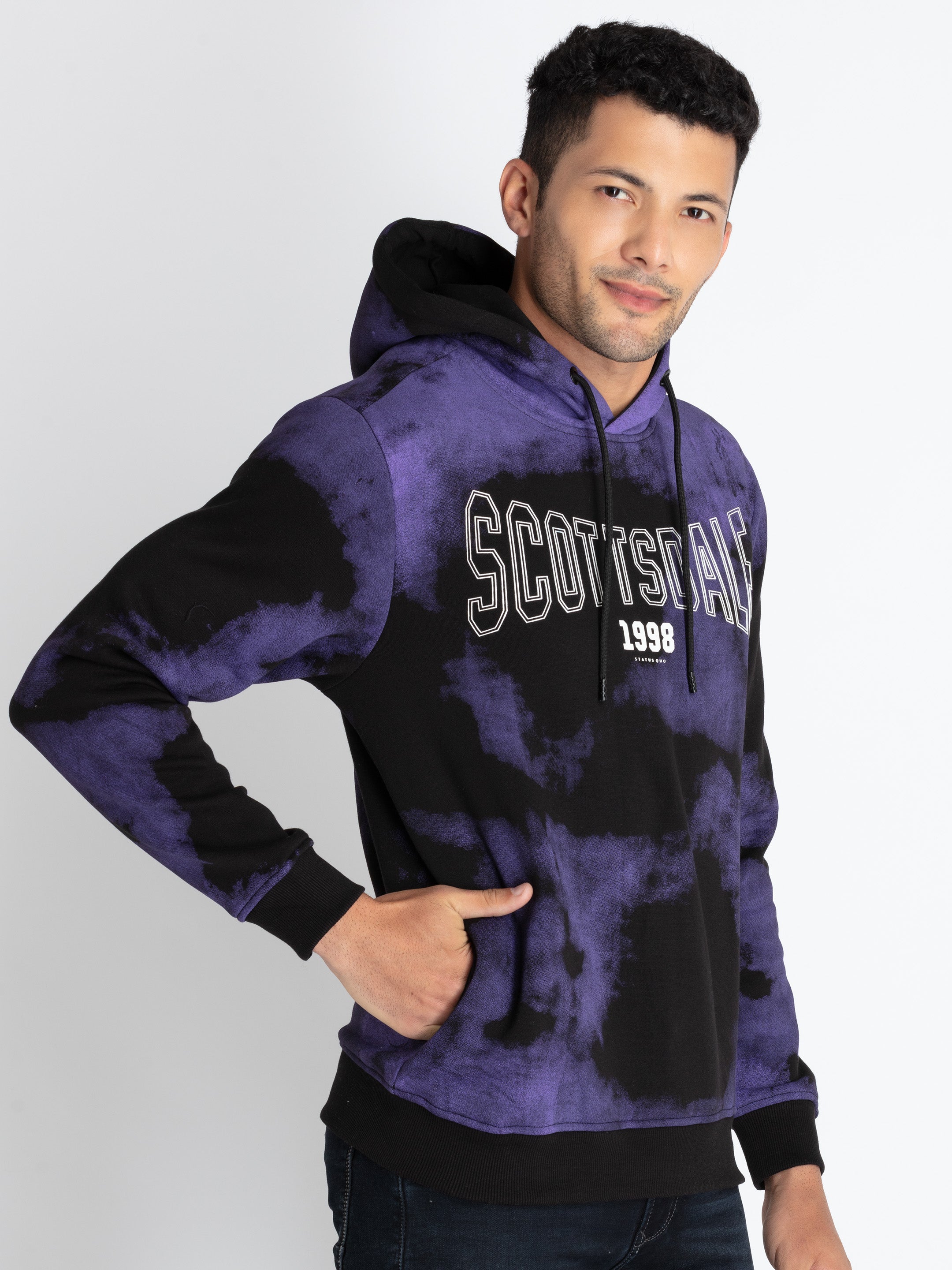 Mens Tie & Dye Sweatshirt With Hoodie Secondary image