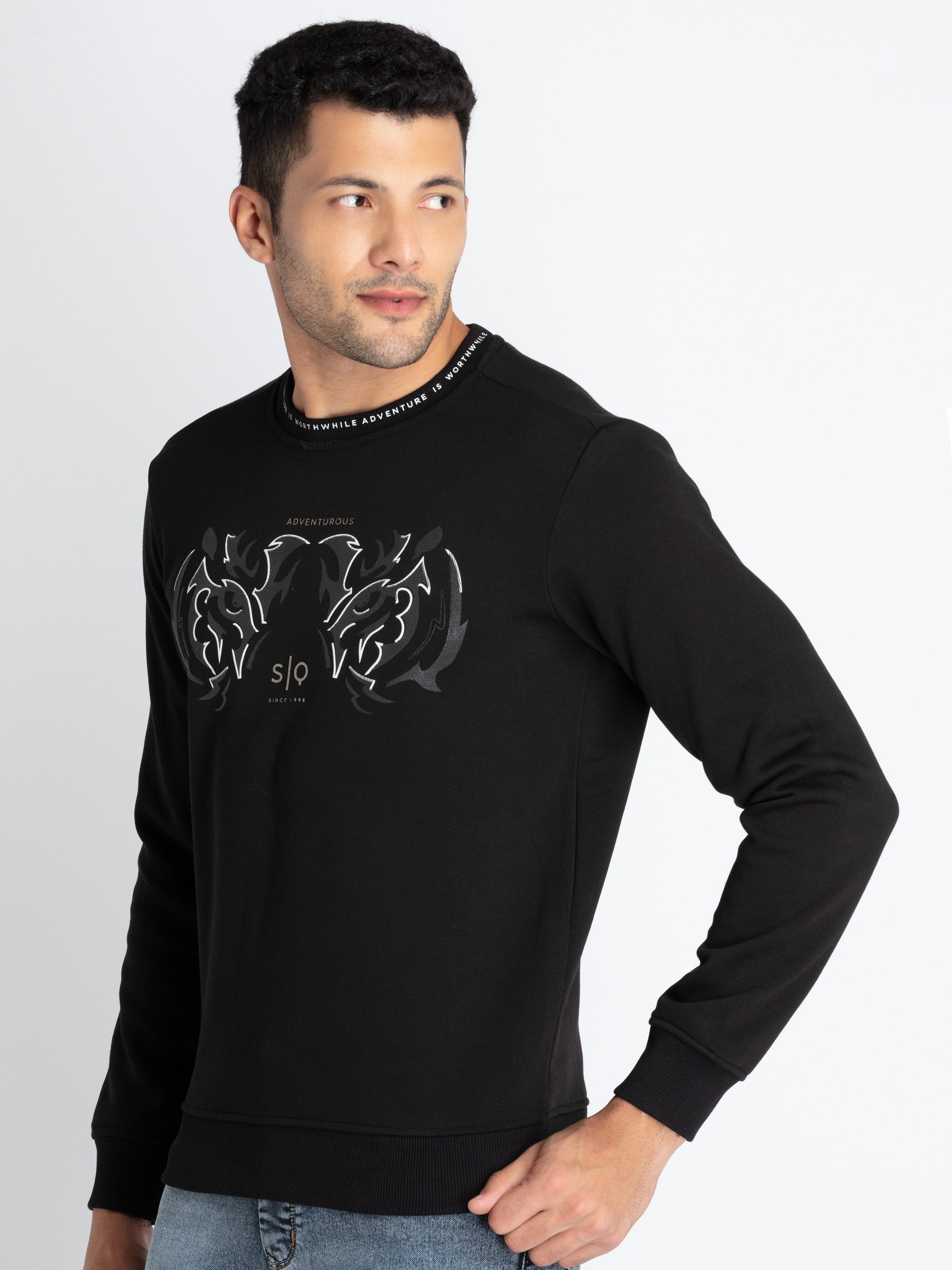 Mens Printed Round Neck Sweatshirt Secondary image
