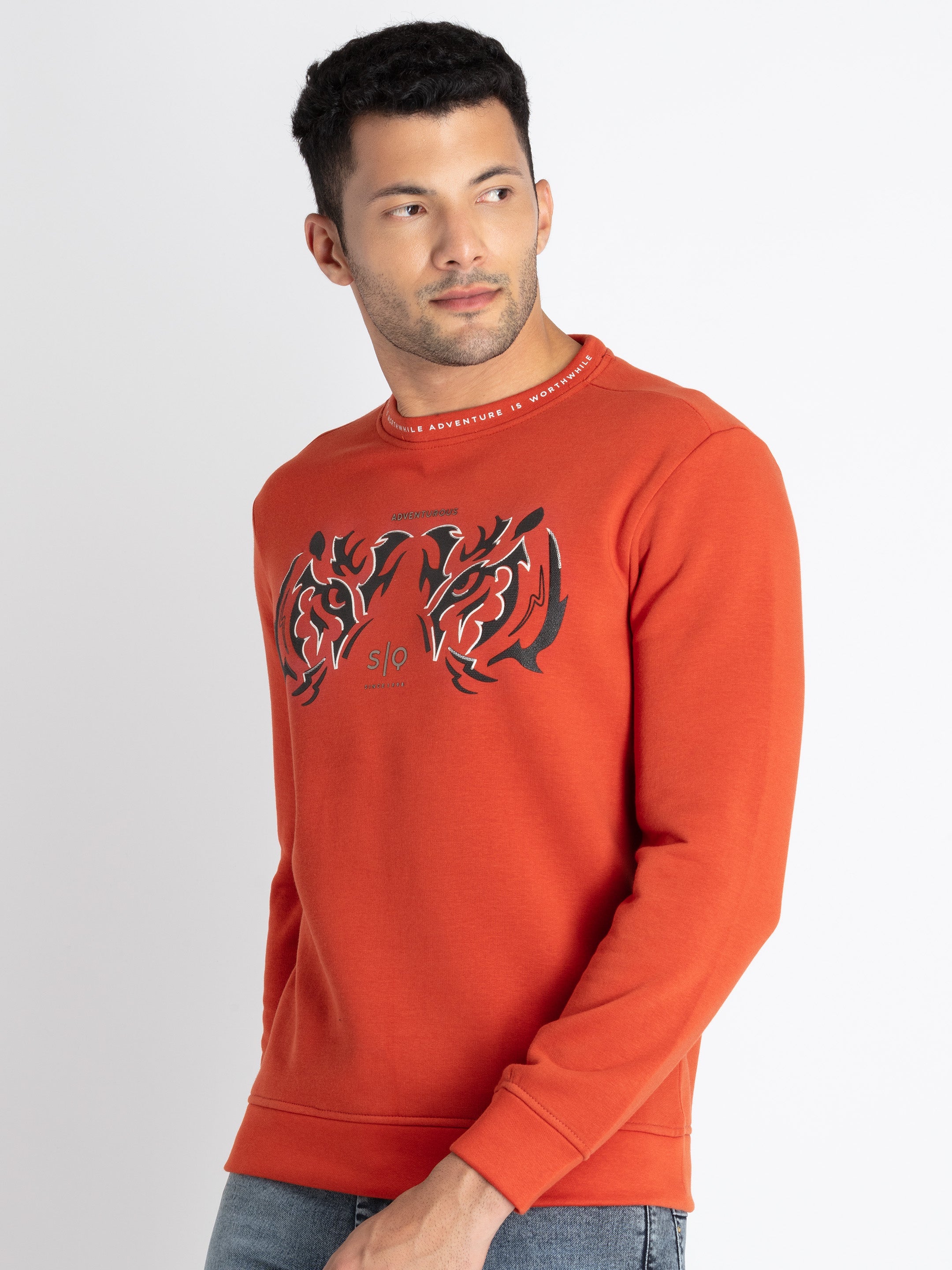 Mens Printed Round Neck Sweatshirt Secondary image