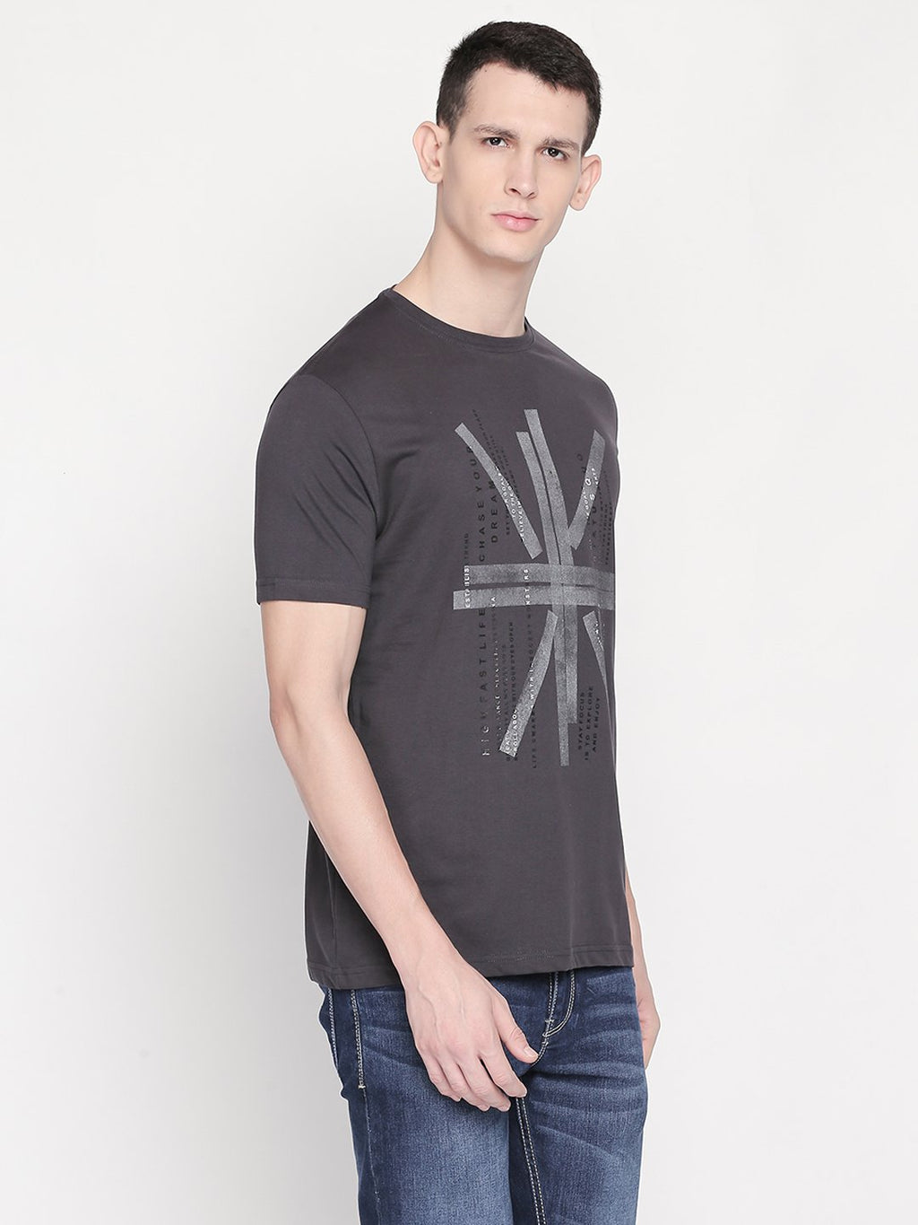 Printed  Round Neck  T-Shirt
