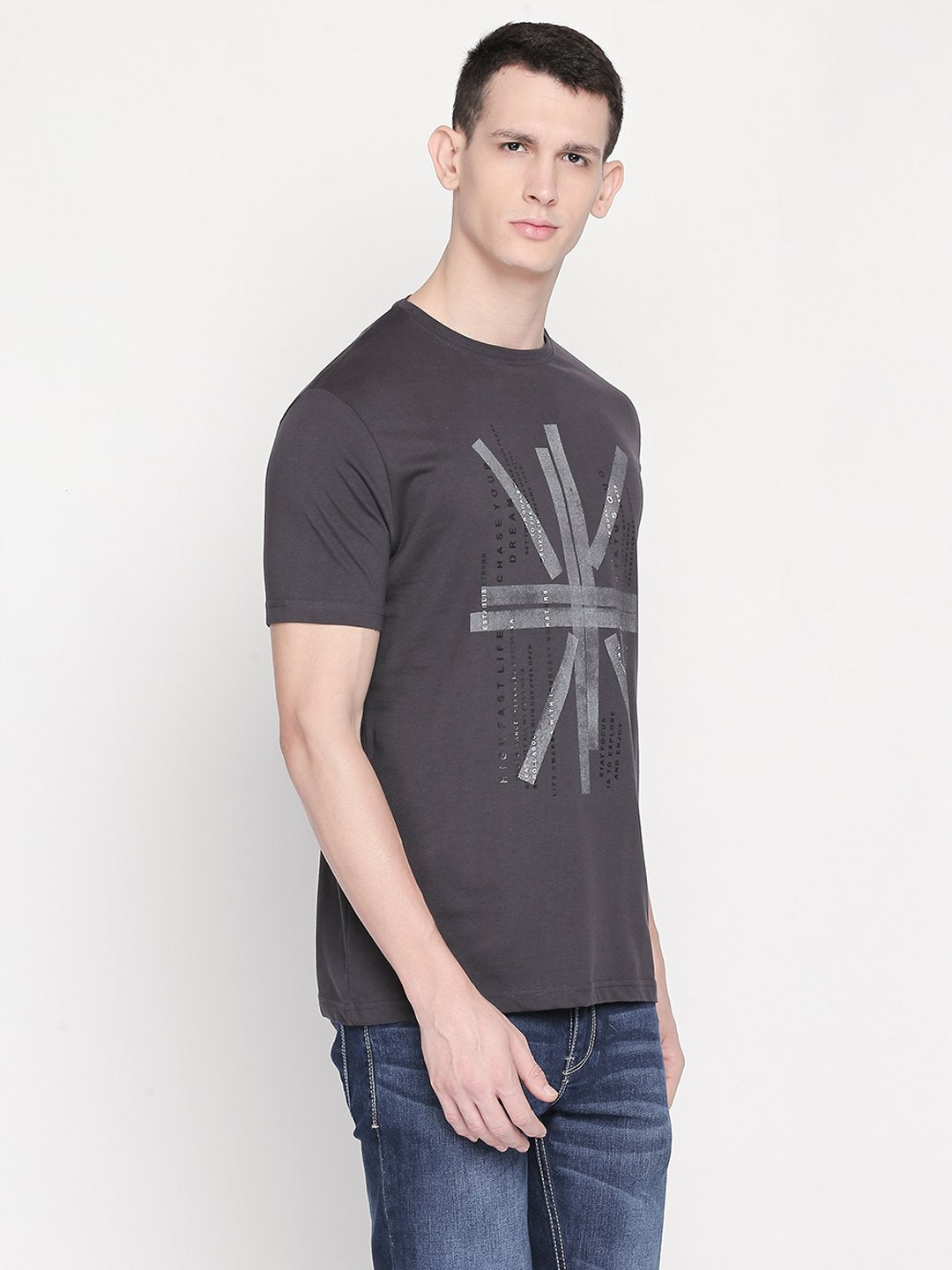 Printed  Round Neck  T-Shirt