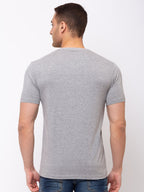 Chest Print Round Neck T-shirt with HD Print