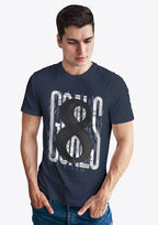 Status Quo |Navy Chest Print T Shirt