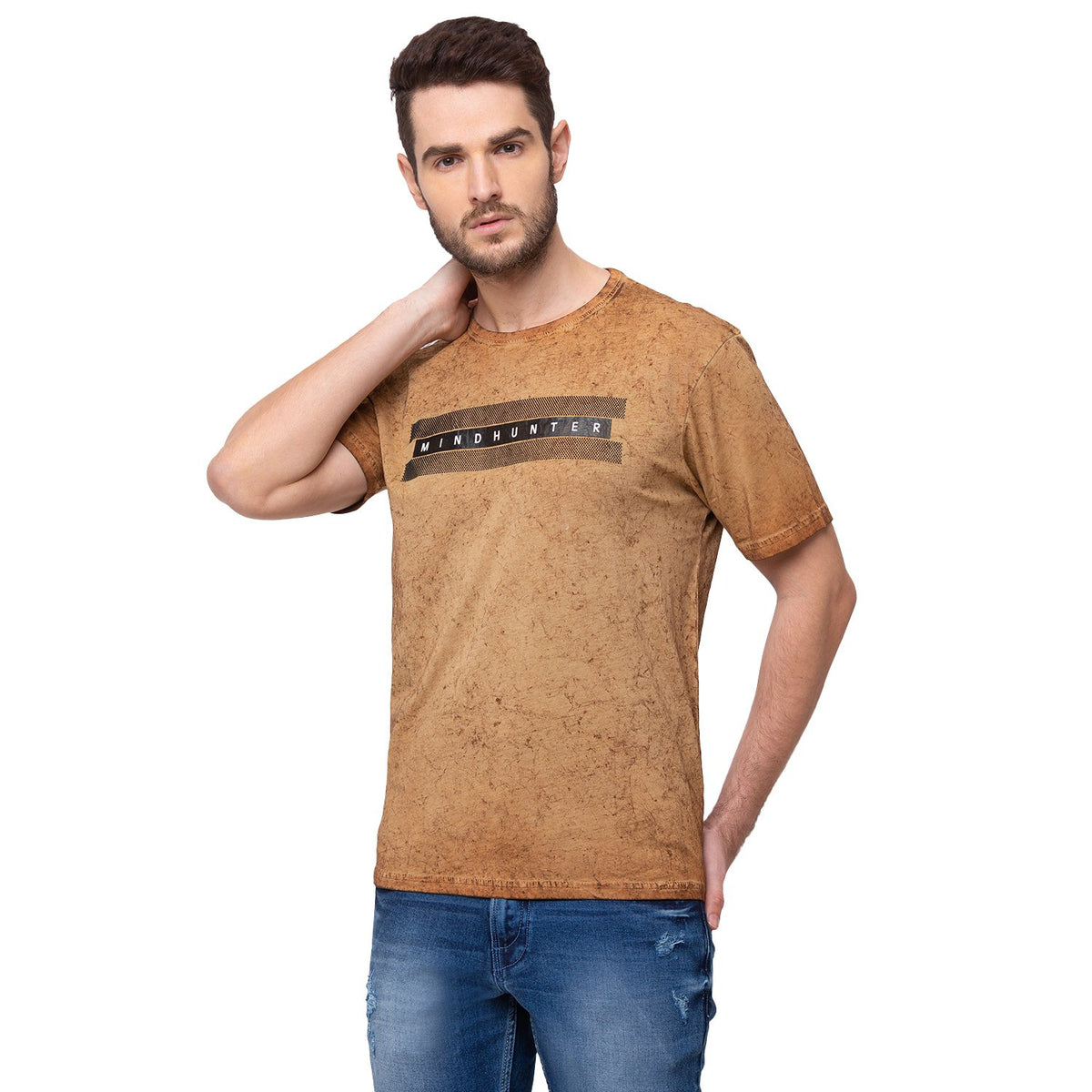 Status Quo |Brown Round Neck T-Shirt - 3XL, 4XL, 5XL