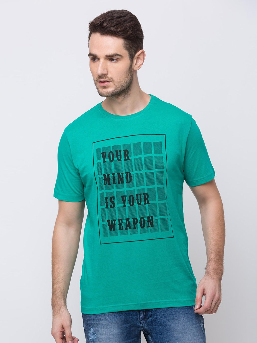 Status Quo |EXPRESS GREEN Round Neck Half Sleeves T-Shirt - M, L, XL, XXL
