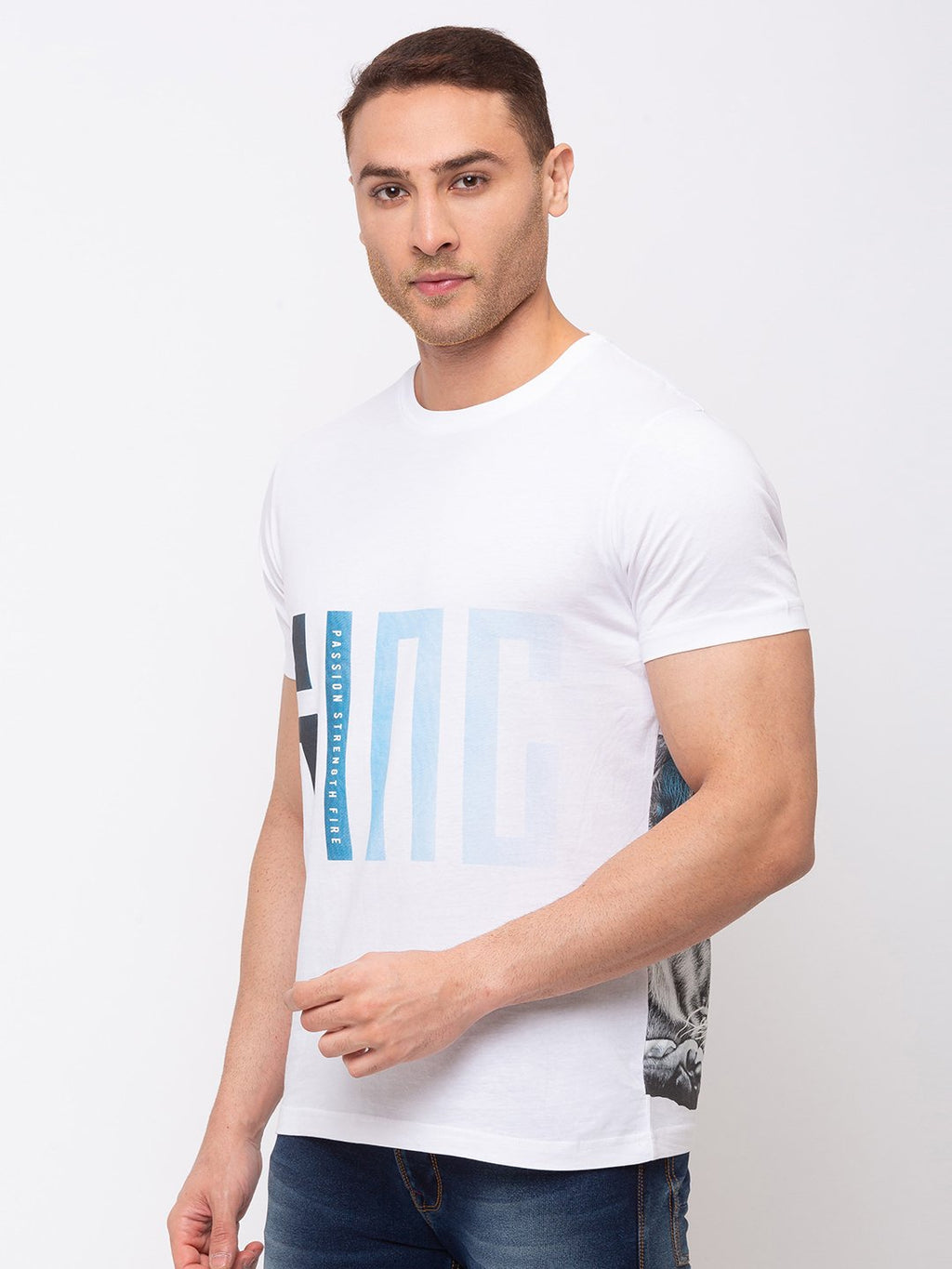 Placement Print Round Neck T-shirt