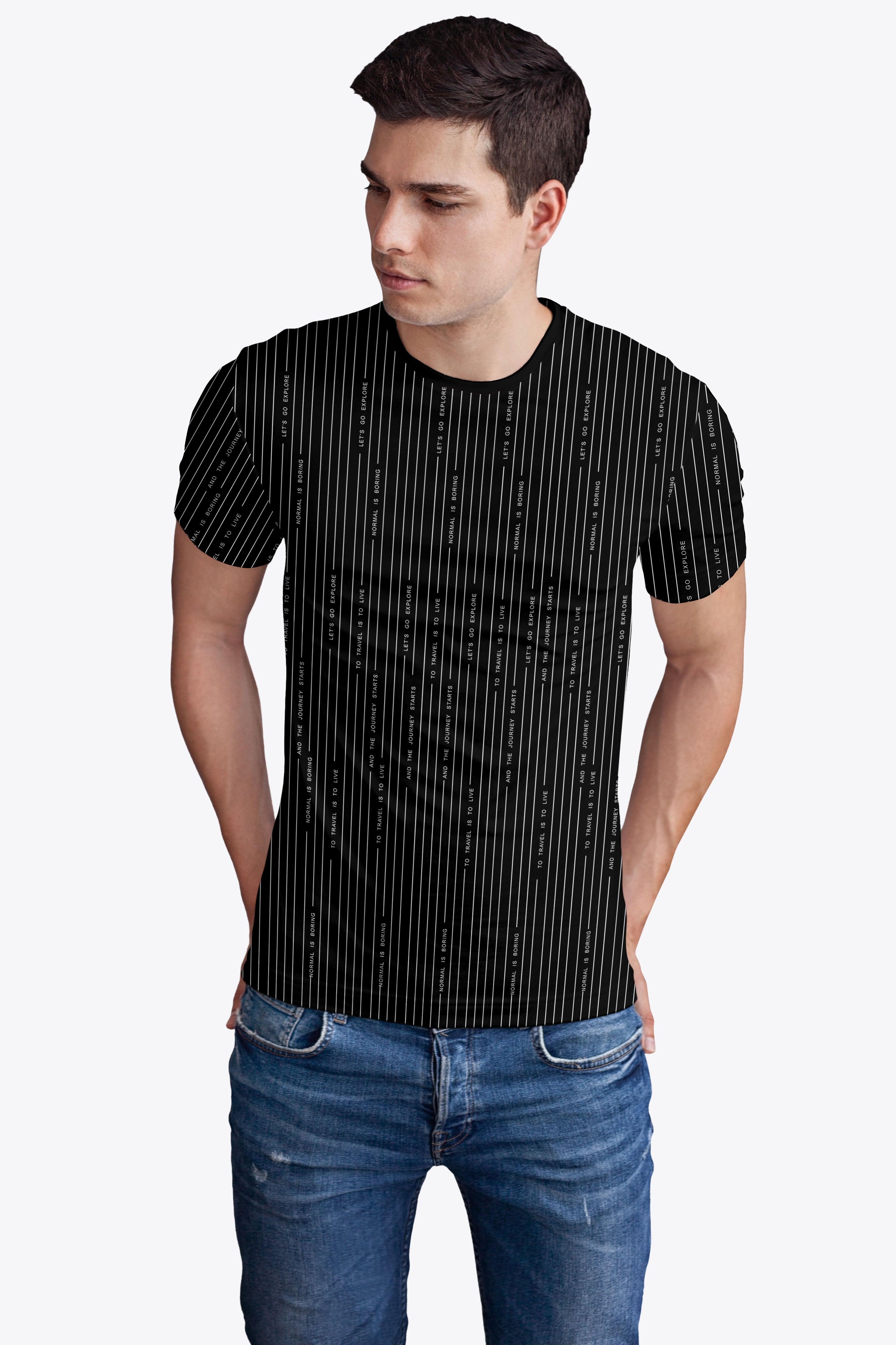 Nvay Blue Printed Tee