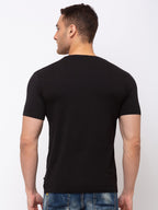 Chest Print Round Neck T-shirt with HD Print
