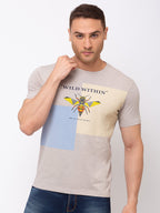 Status Quo |Chest Print Round Neck T-shirt with HD Print - M, L, XL, XXL