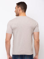 Chest Print Round Neck T-shirt with HD Print