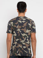 Mens Printed Cameo Round Neck T-Shirt
