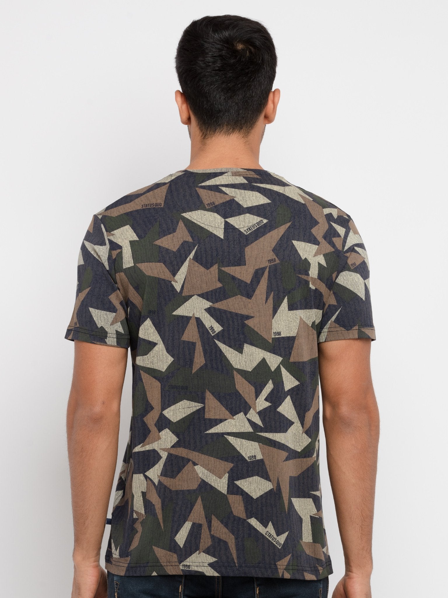 Mens Printed Cameo Round Neck T-Shirt