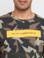 Mens Printed Cameo Round Neck T-Shirt