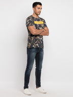 Mens Printed Cameo Round Neck T-Shirt
