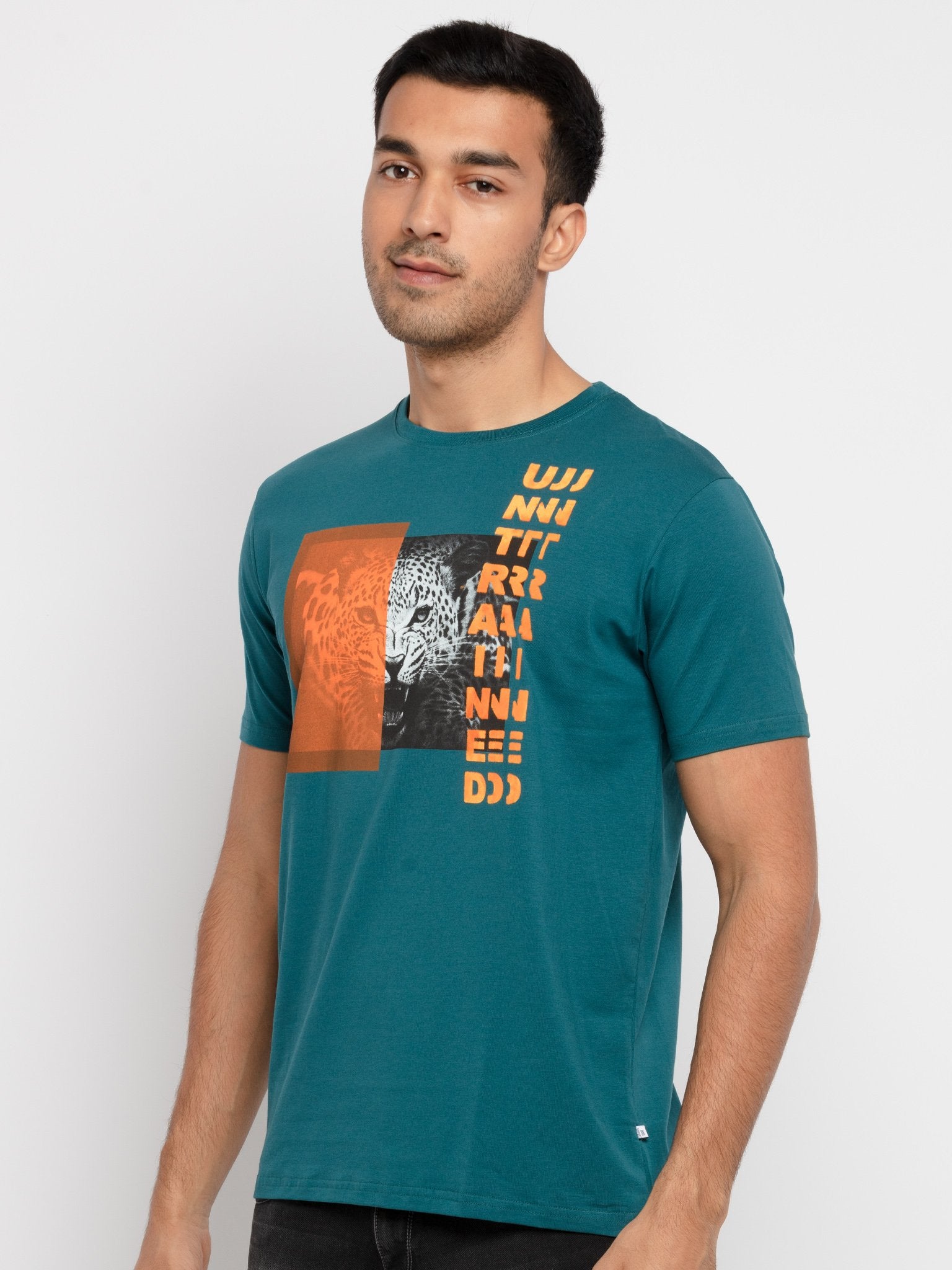 Mens Printed Round Neck T-Shirt