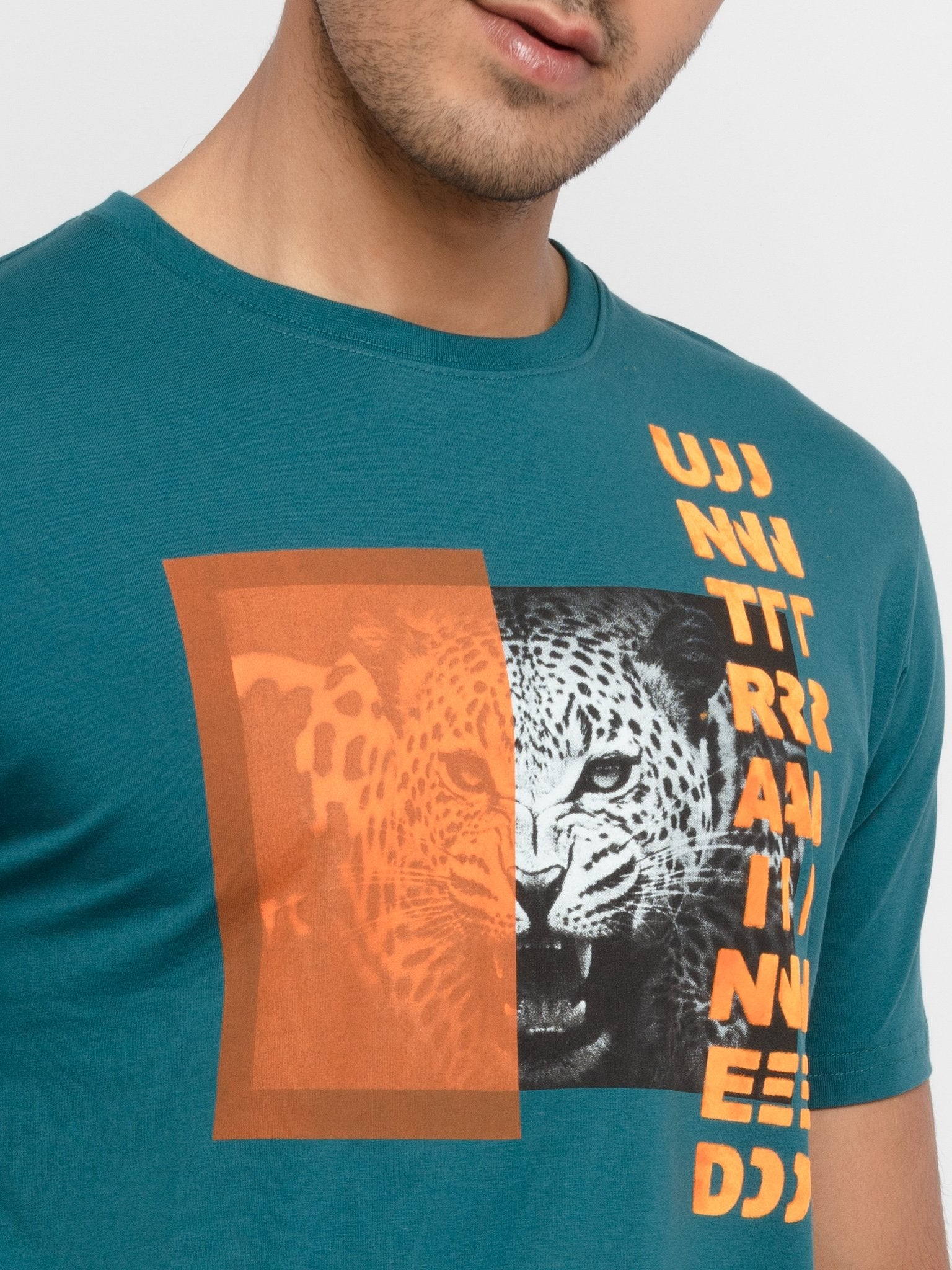 Mens Printed Round Neck T-Shirt