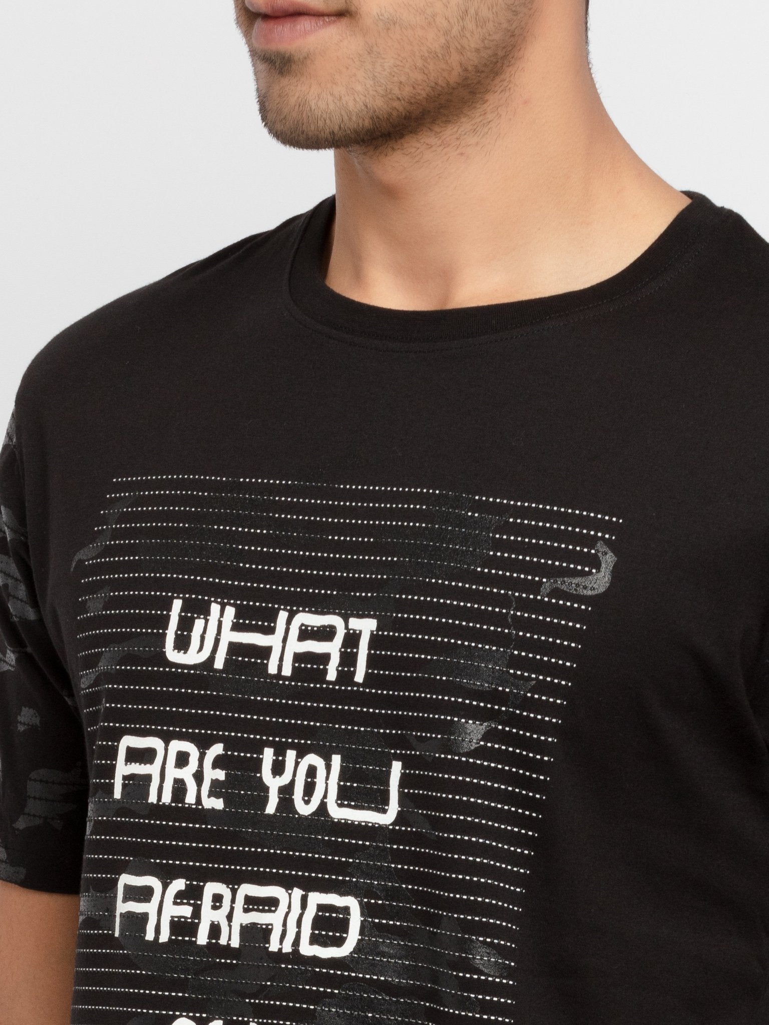 Mens Printed Cameo Round Neck T-Shirt