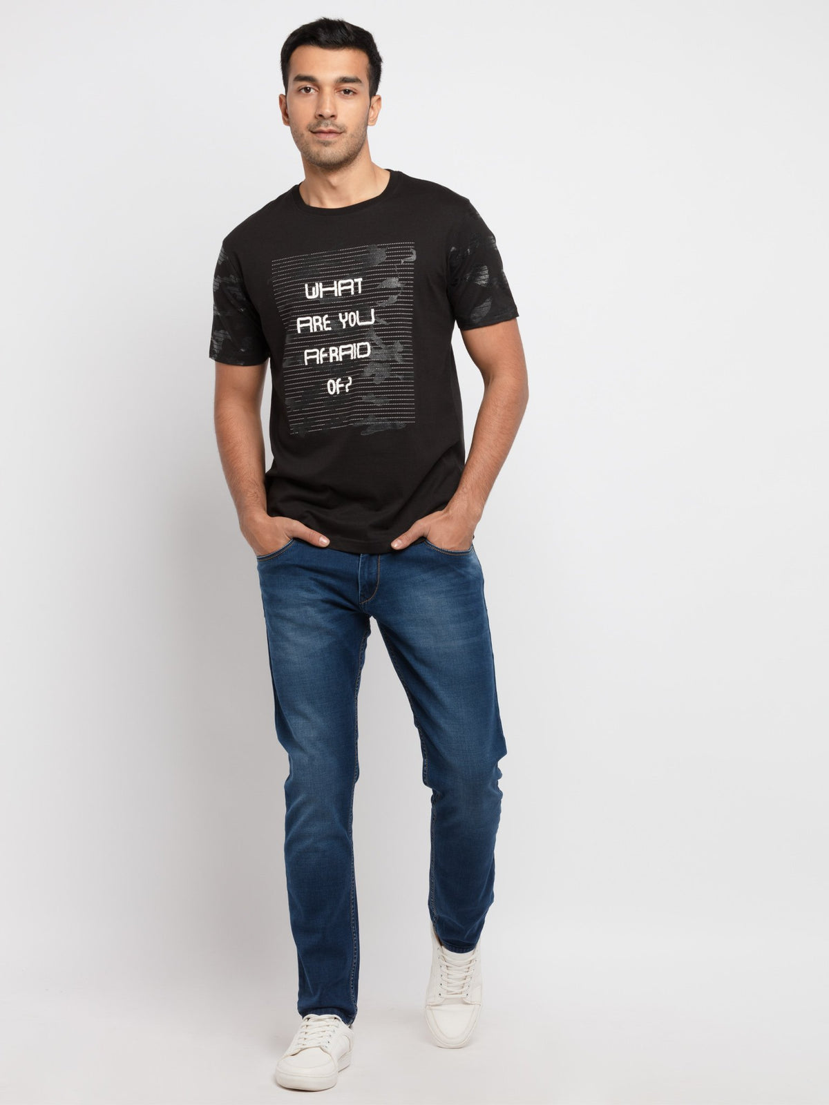 Mens Printed Cameo Round Neck T-Shirt