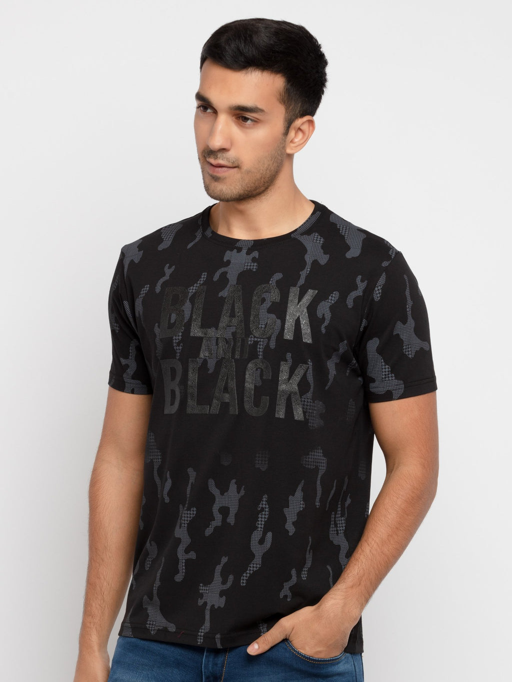 Mens Printed Round Neck T-Shirt