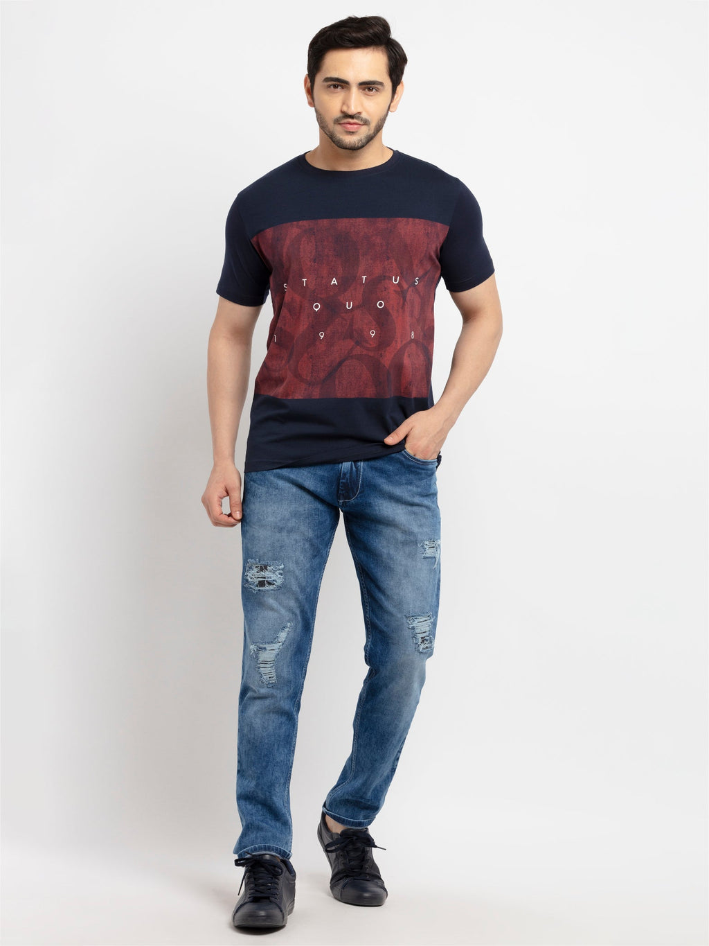 Mens Printed Round Neck T-Shirt