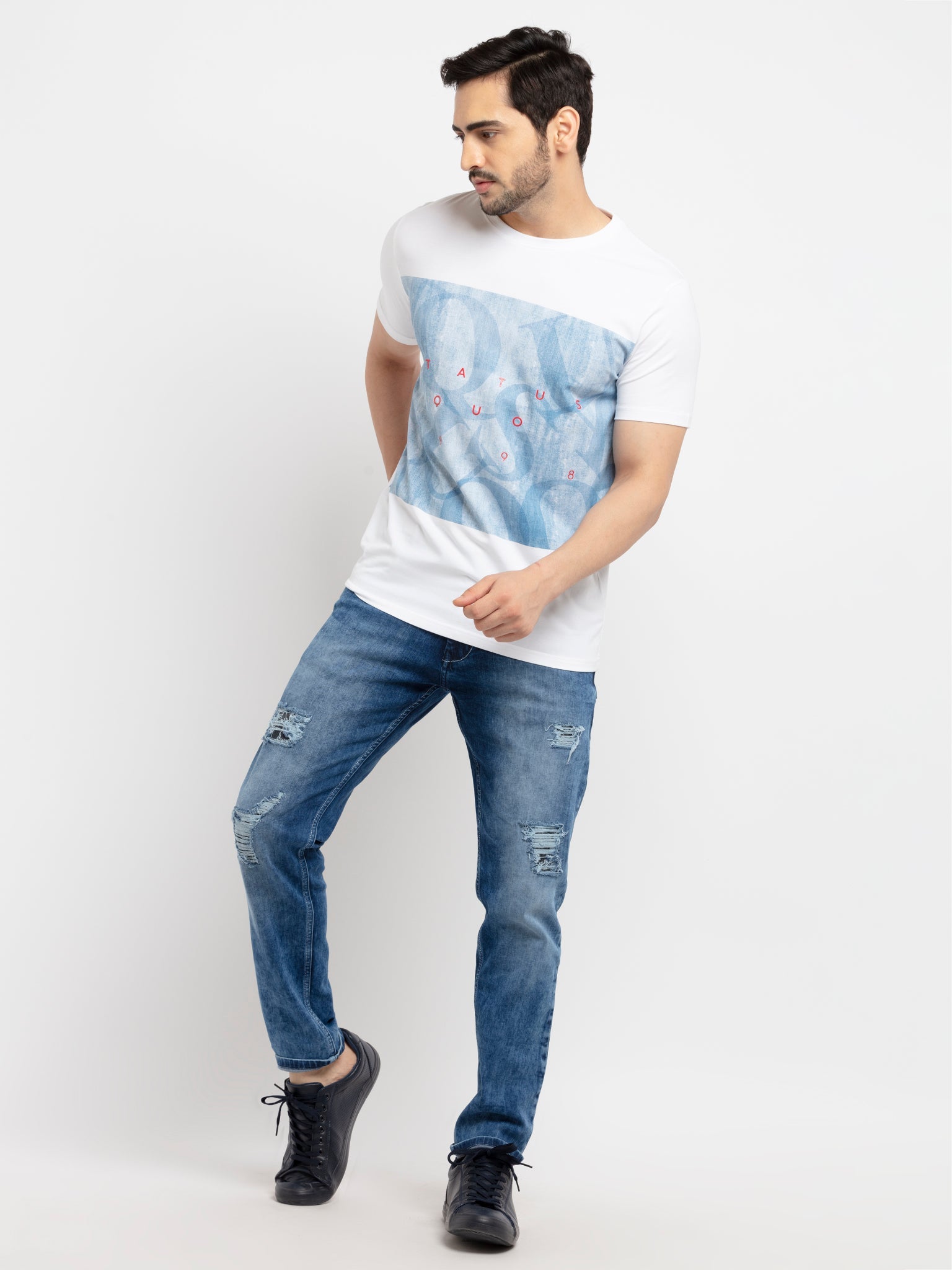 Mens Printed Round Neck T-Shirt