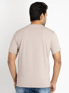 Mens Front Printed Round Neck T-shirt
