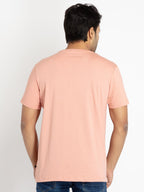 Mens Front Printed Round Neck T-shirt