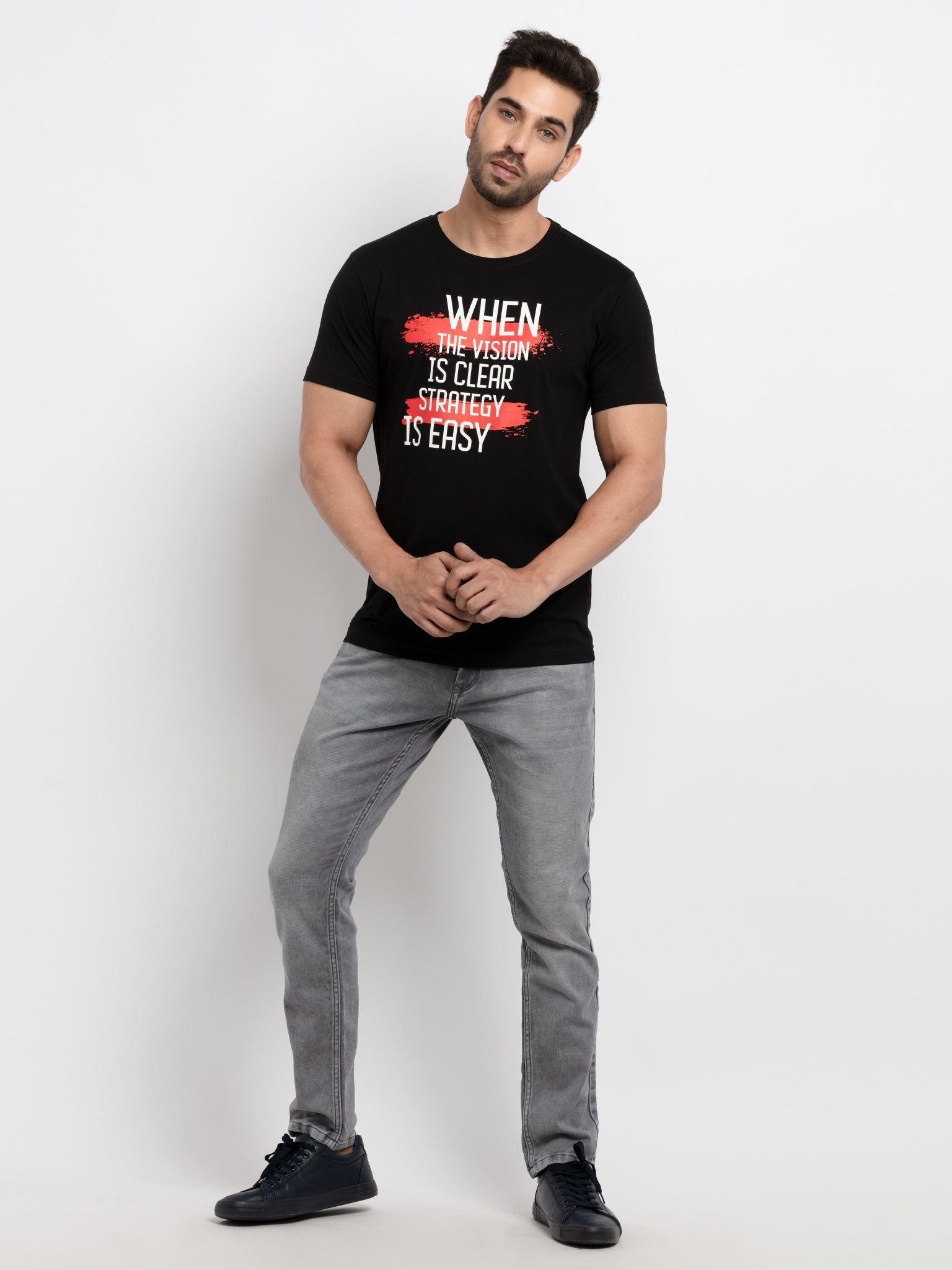 Mens Printed Round Neck T-Shirt