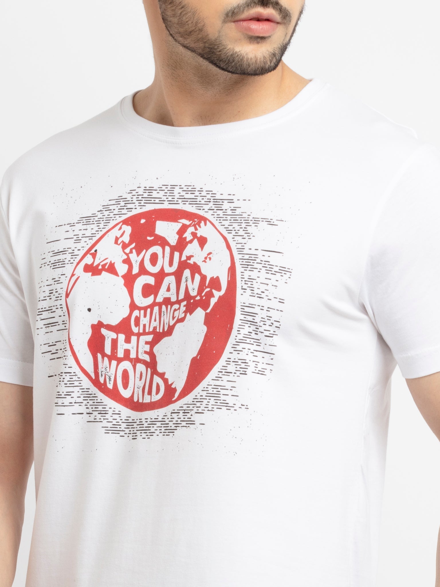 Mens Printed Round Neck T-Shirt