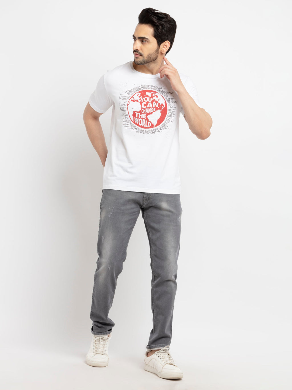 Mens Printed Round Neck T-Shirt