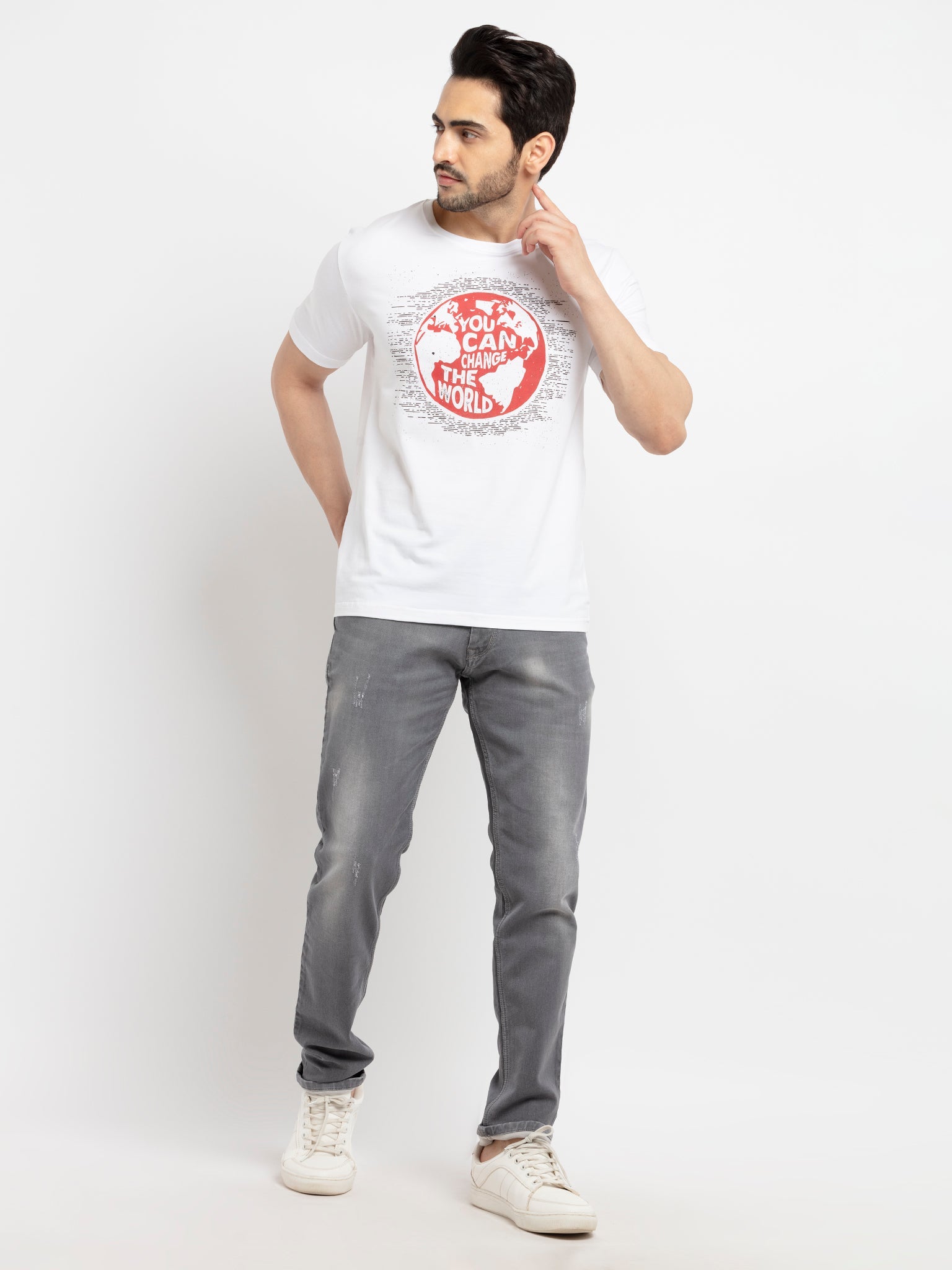 Mens Printed Round Neck T-Shirt