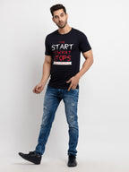 Mens Printed Round Neck T-Shirt
