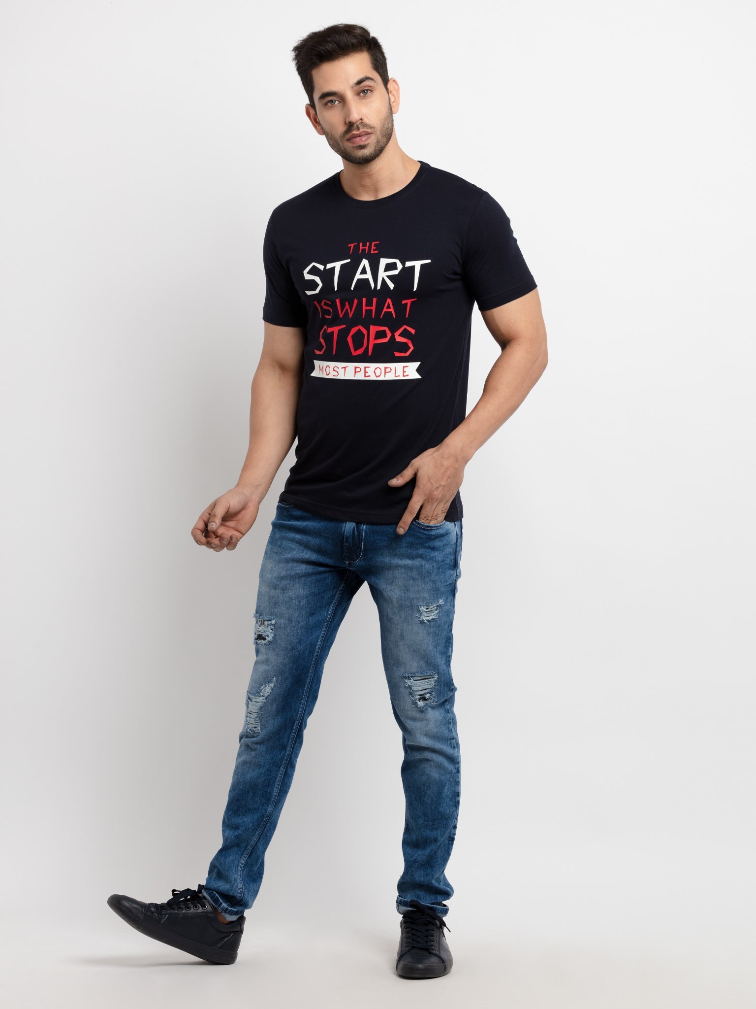 Mens Printed Round Neck T-Shirt
