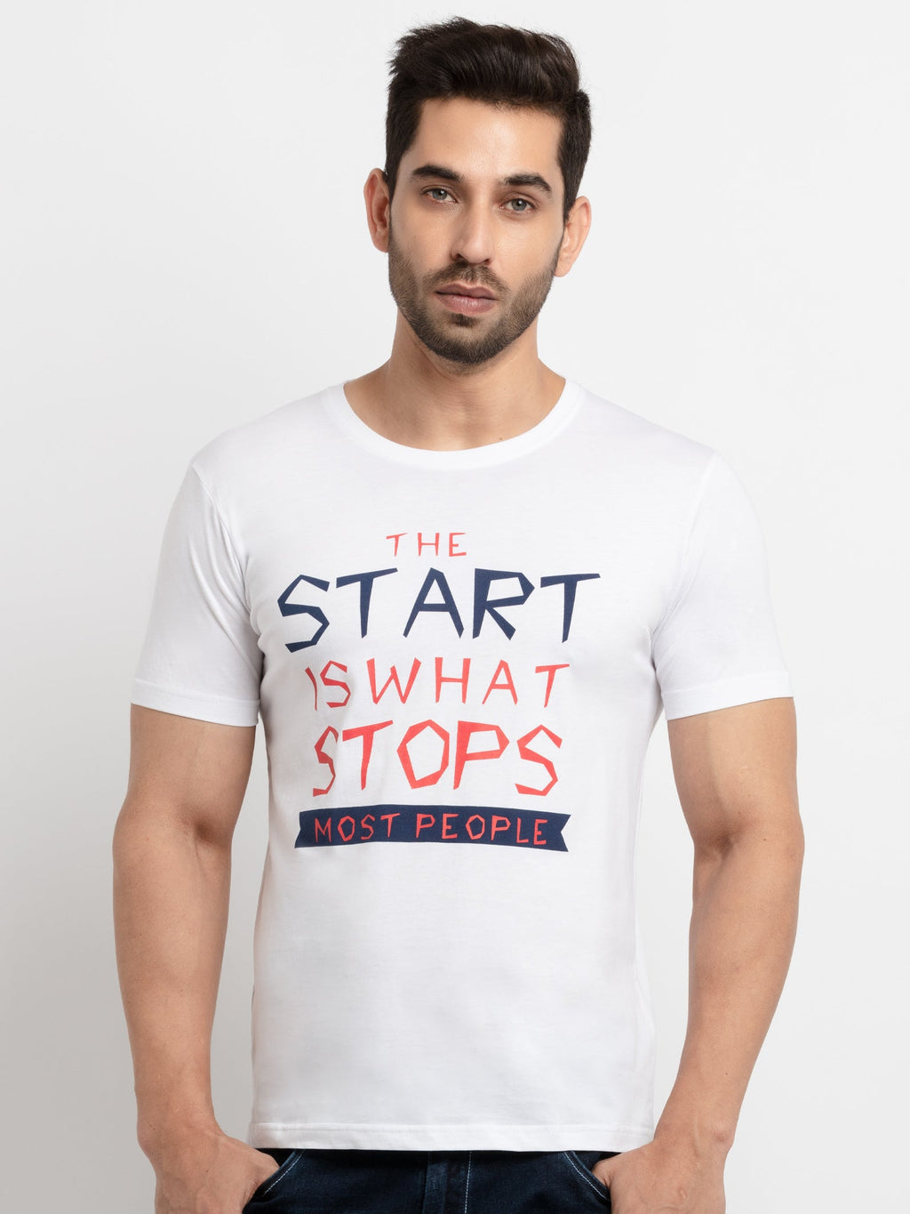 Mens Printed Round Neck T-Shirt