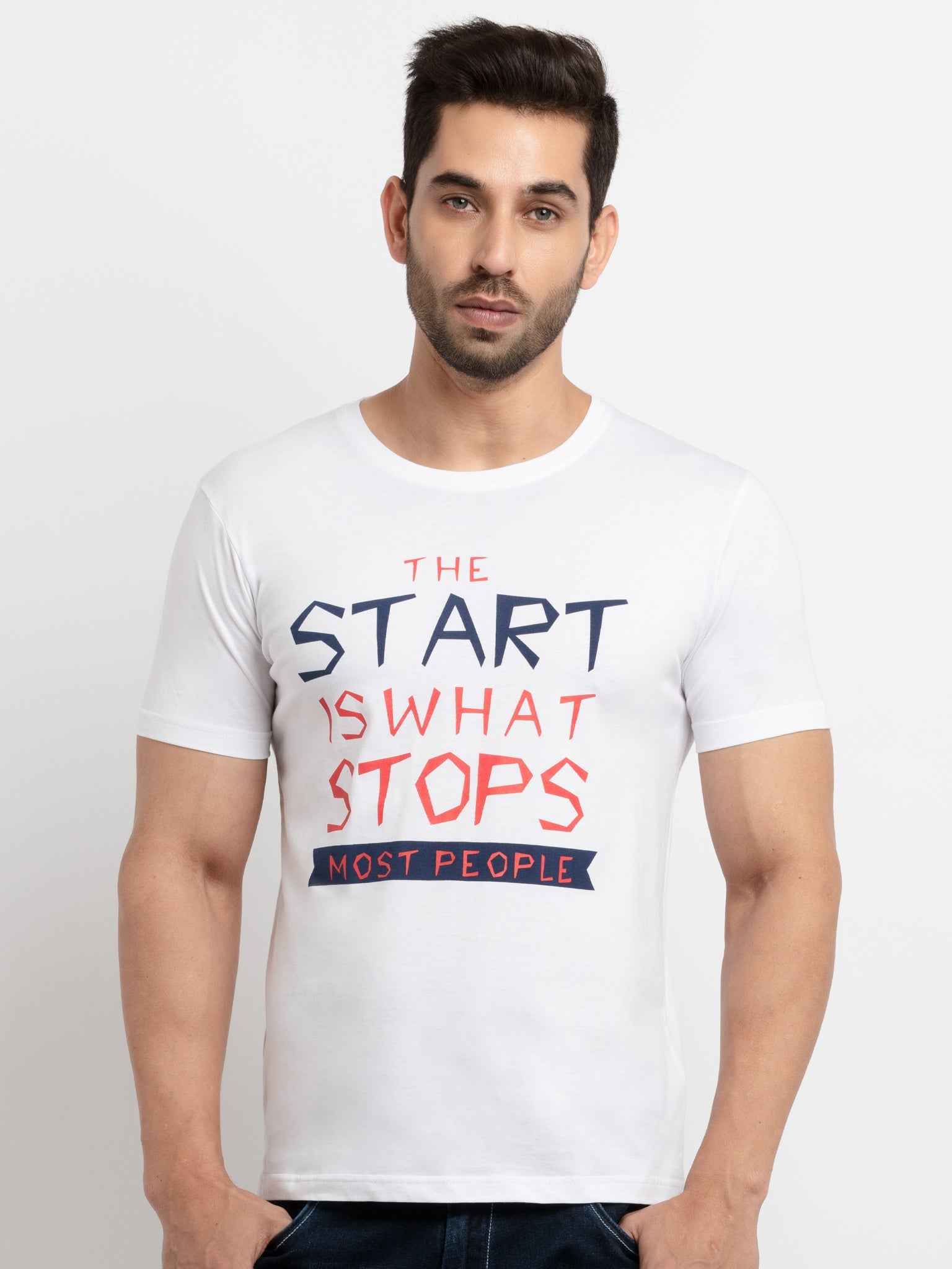 Mens Printed Round Neck T-Shirt