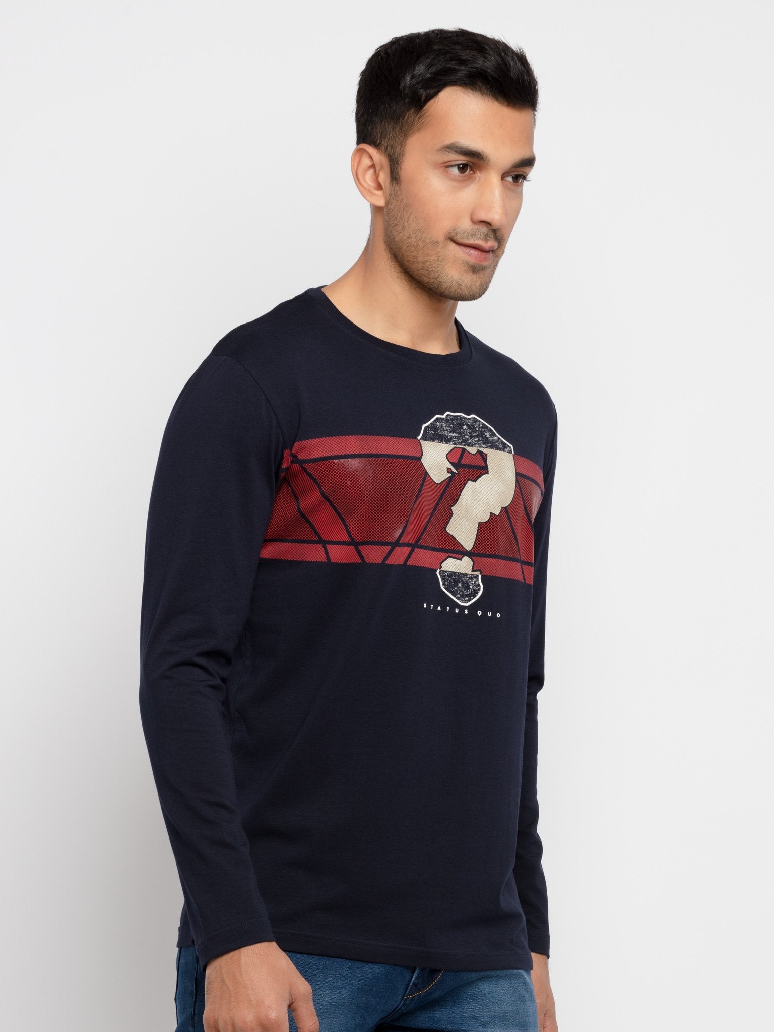 Mens Printed Round Neck T-Shirt