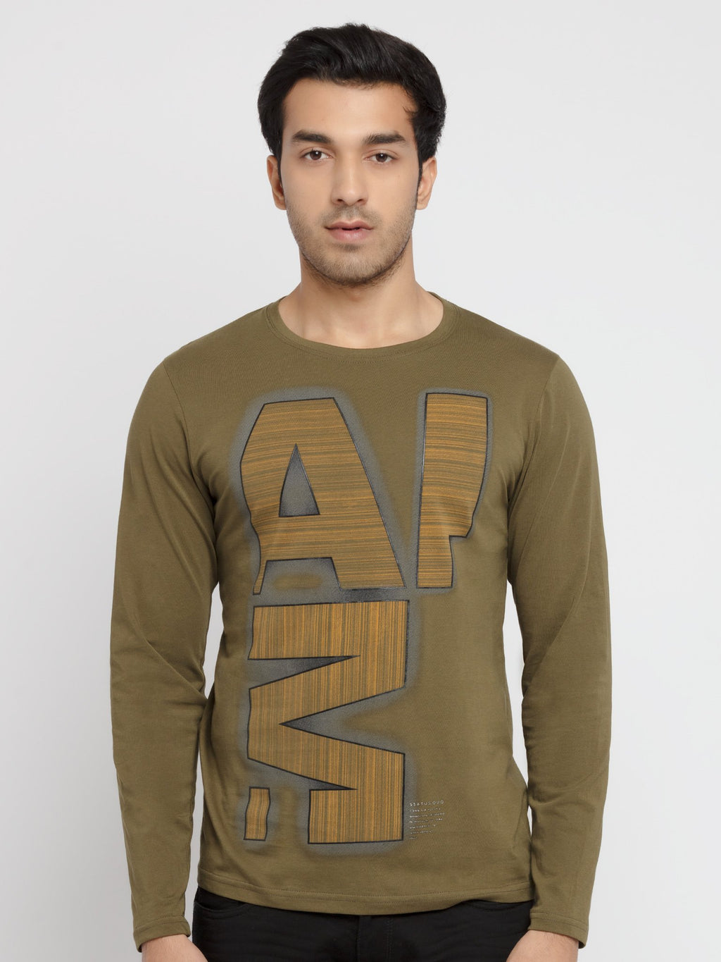 Status Quo |OLIVE Round Neck T-Shirt - 3XL, 4XL, 5XL