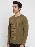 Mens Printed Round Neck Full Sleeves T-Shirt