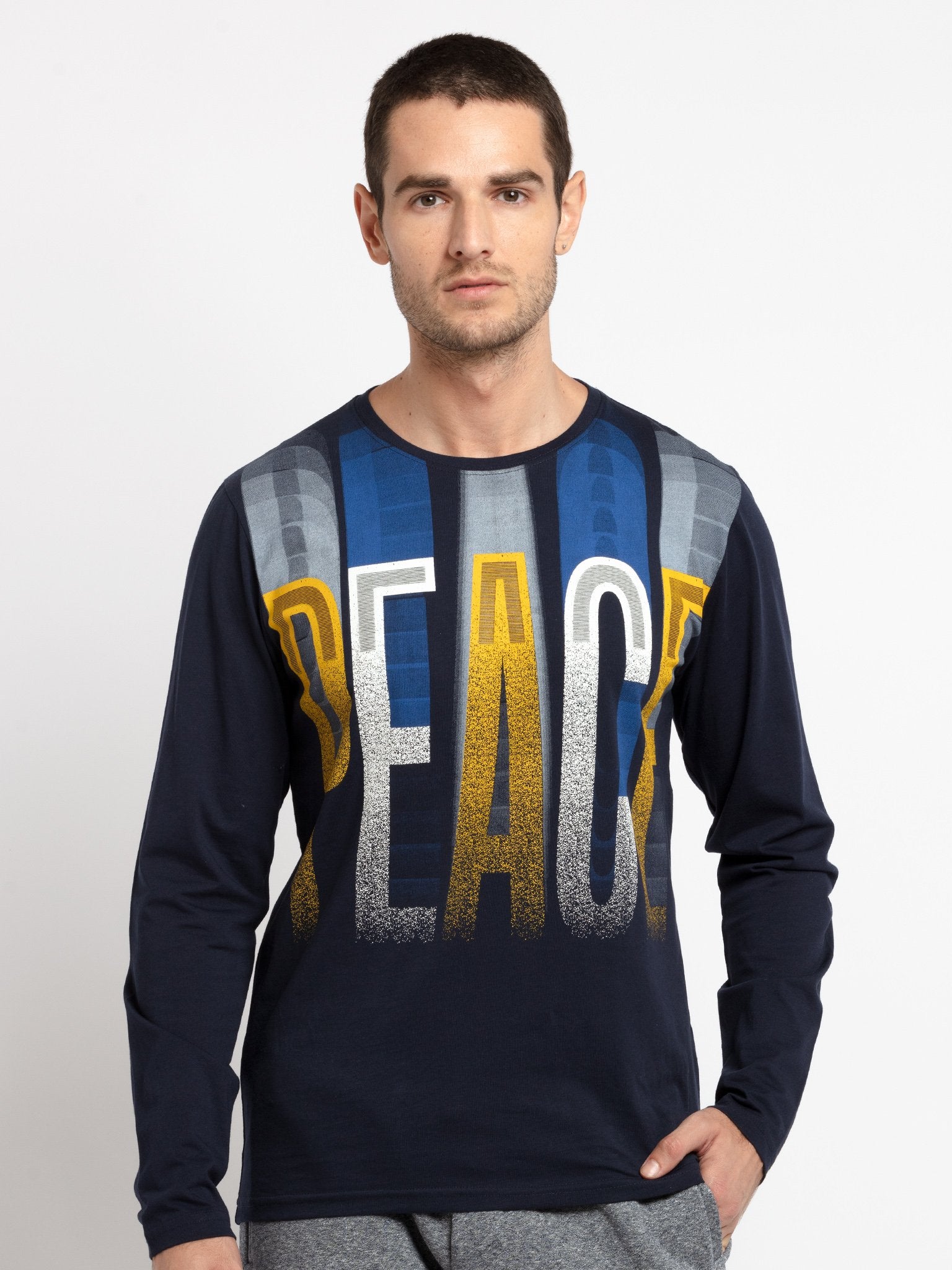 Status Quo |NAVY Round Neck T-Shirt - M, L, XL, XXL