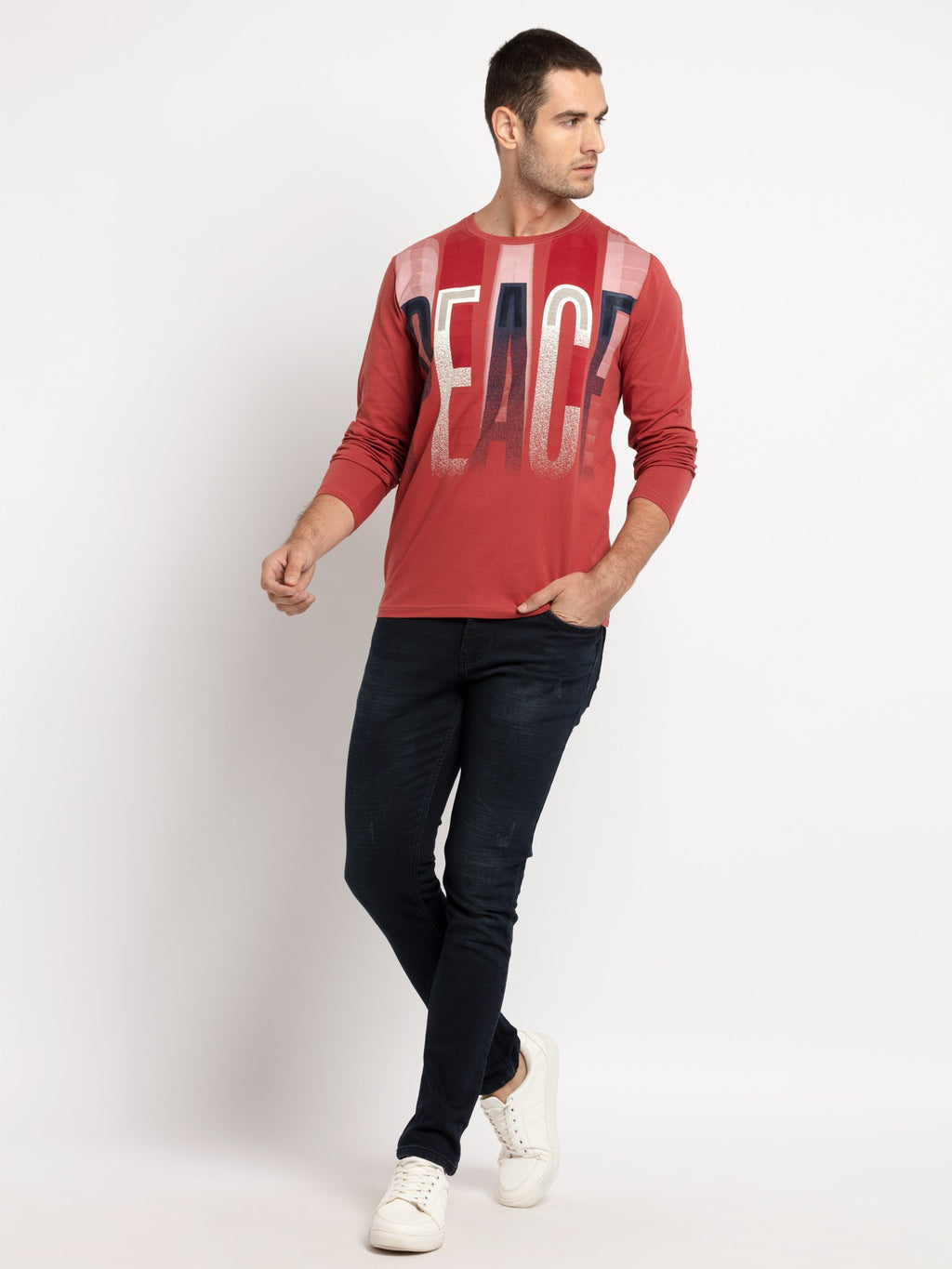 Mens Printed Round Neck T-Shirt