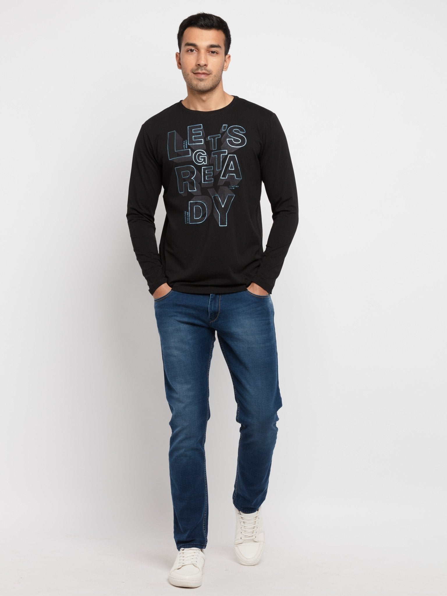 Mens Printed Round Neck T-Shirt