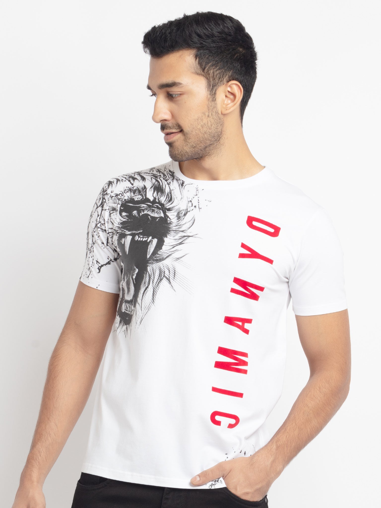 Status Quo |Printed Regular Fit Round Neck T-shirt - 3XL, 4XL, 5XL