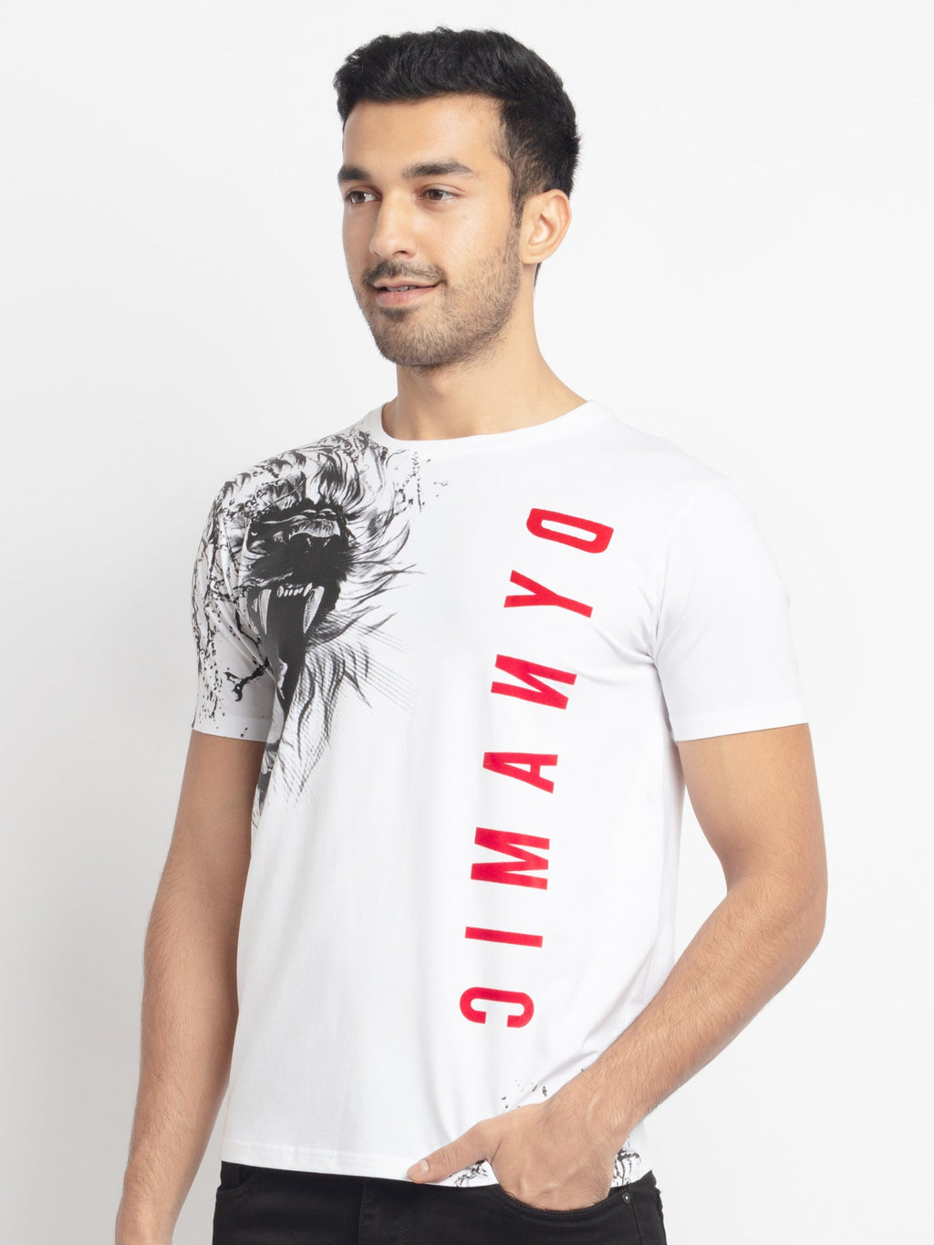 Mens Regular Fit Round Neck Printed T-Shirt