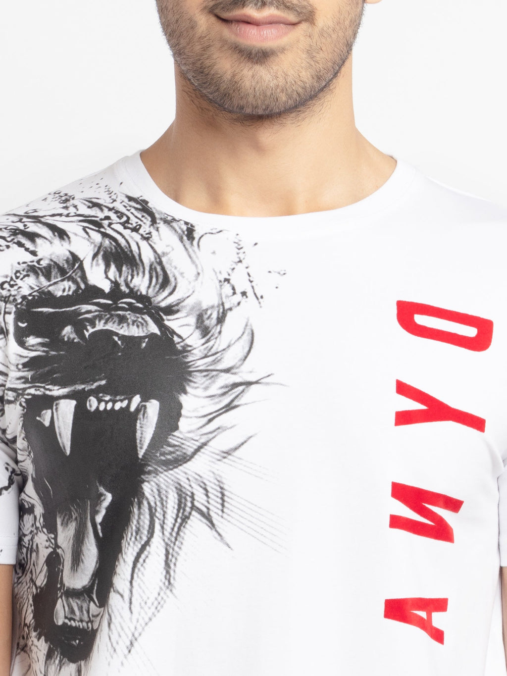 Mens Regular Fit Round Neck Printed T-Shirt