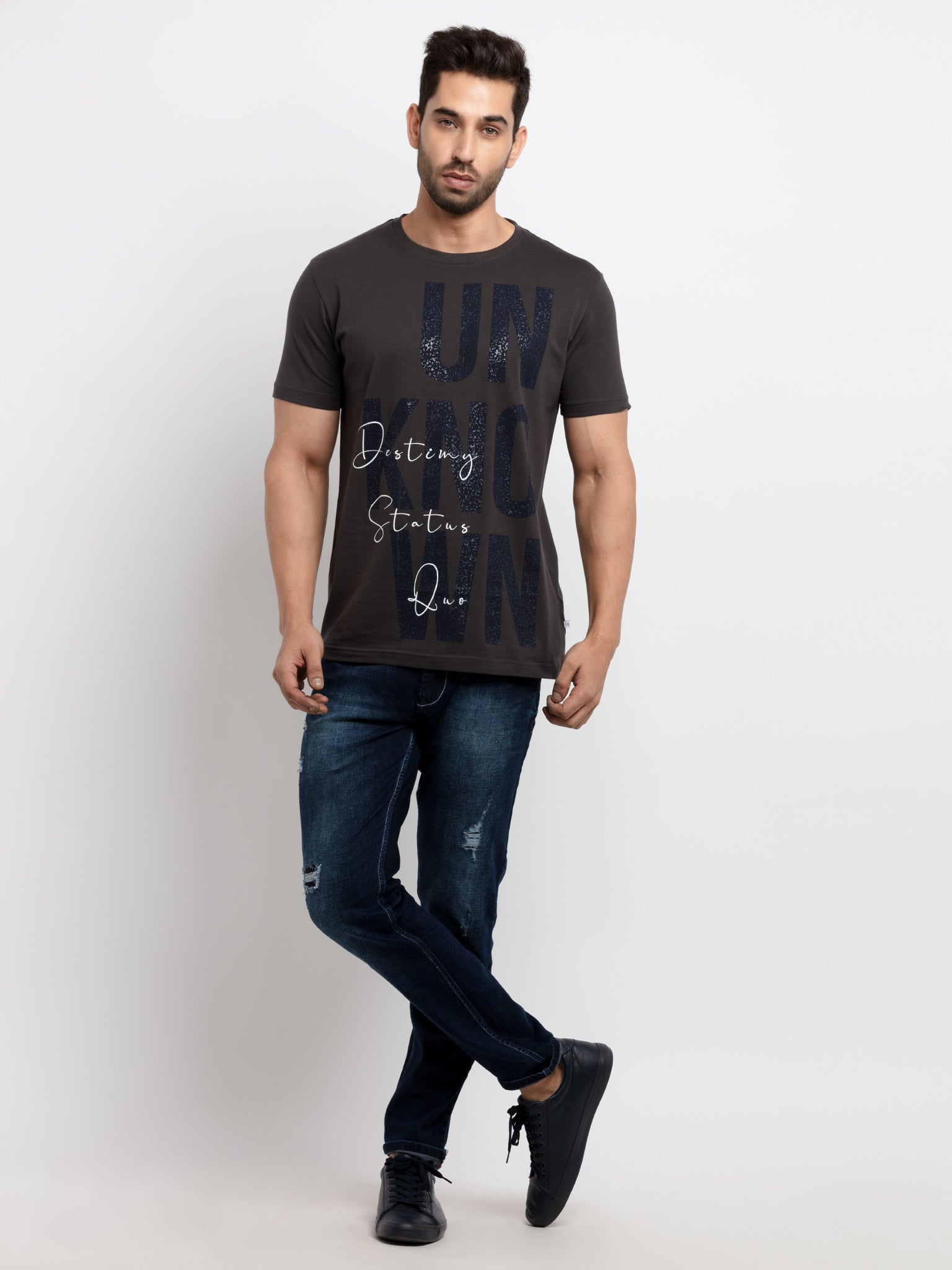 Mens Printed Round Neck T-Shirt